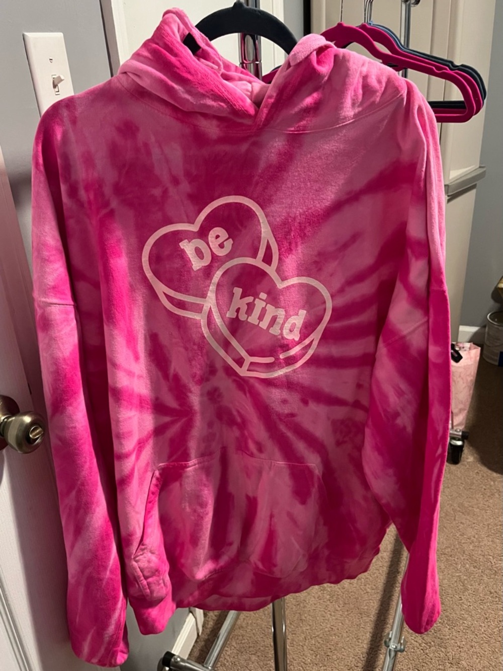 Be Kind Pink Tie-Dye Hoodie